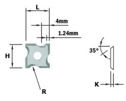 CMT Plaquette Réversible Standard 790.030.04 Couteaux De Profil HWM F1730 12x12x1,5 R=3 (10 Pièces)