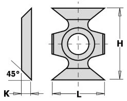 CMT Plaquette Réversible Spéciale 790.160.00 Lame De Rechange HW Profil 16 X 22 X 5 Mm 10 Pièces