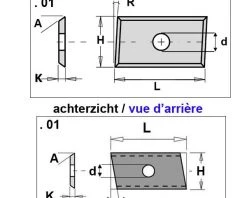 CMT Plaquette Réversible Standard 790.160.15.01 Couteau HWM Incliné 01