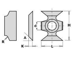 CMT Plaquette Réversible Standard 790.166.00PP Lame De Rechange WPL F1730 16x22x5 Mm R=6 (2 Pièces)