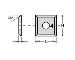 CMT Plaquette Réversible Standard 790.190.11 Lame De Rechange WPL F1730 19x19x2 Mm (10 Pièces)