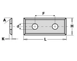 CMT Plaquette Réversible Standard 790.295.08 Lame De Rechange WPL F1730 29,5x8x1,5 Mm (10 Pièces)