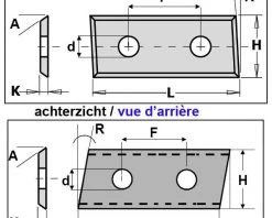 CMT Plaquette Réversible Spéciale 790.360.01 Lame De Rechange WPL F1730 36x12x1,5 Mm (10 Pièces)