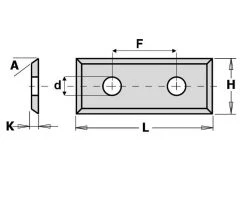 CMT Plaquette Réversible Standard 790.495.06 Lame De Rechange WPL S1920 49,5x12x1,5 Mm (10 Pièces)